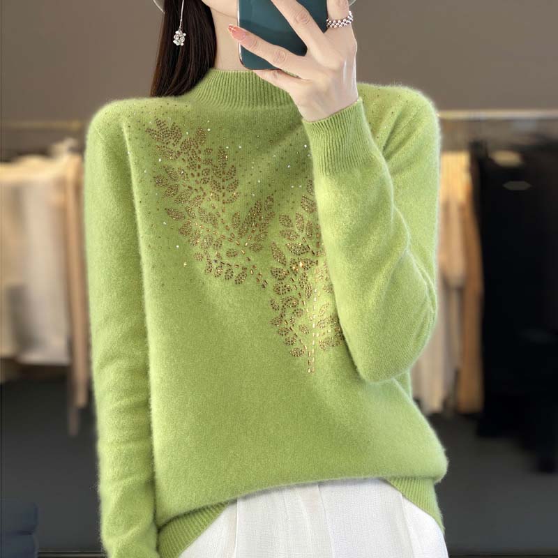 R&B | Strickpullover Mit Zartem Blättermuster