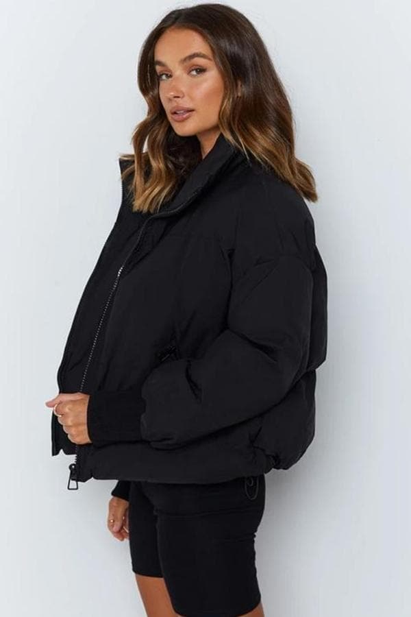 R&B | Pufferjacke - Gestepptes Design - Oversized Fit - Hoher Kragen - Gepolstert und Warm