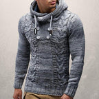 R&B | Wool Kabelstrick Kapuzenpullover Slim Passform Pullover