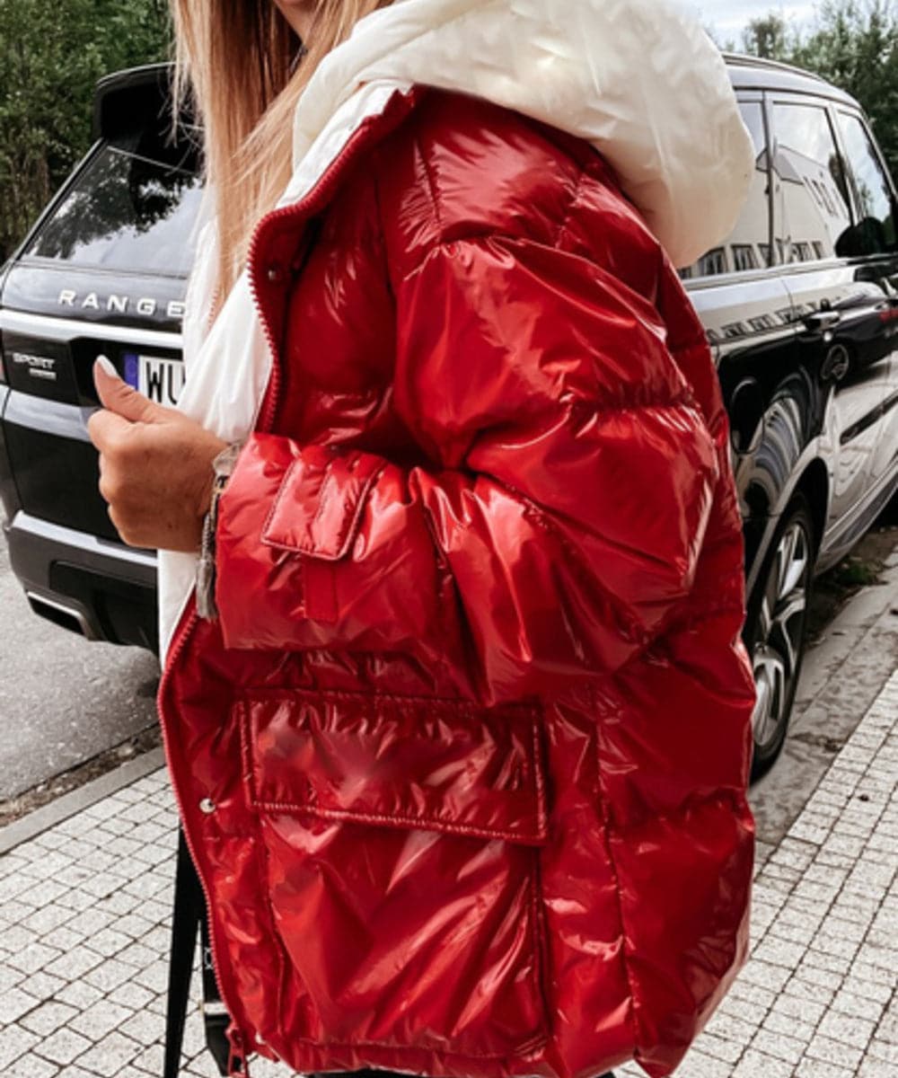 R&B | Steppjacke - Wasserdicht und Winddicht - Gepolstert mit Kapuze - Reißverschluss und Knöpfe
