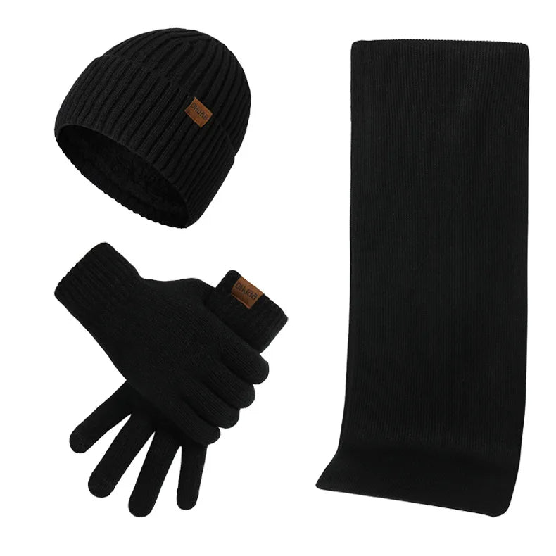 R&B - Lässiges Winterset mit Mütze, Schal und Handschuhen für Männer