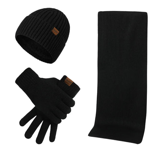 R&B - Lässiges Winterset mit Mütze, Schal und Handschuhen für Männer
