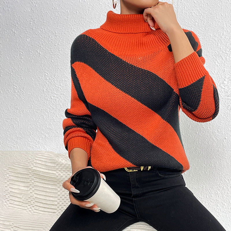 R&B | Gestreifter Strickpullover Mit Lässigem Design
