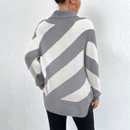 R&B | Gestreifter Strickpullover Mit Lässigem Design