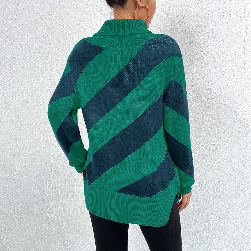 R&B | Gestreifter Strickpullover Mit Lässigem Design