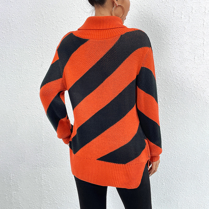 R&B | Gestreifter Strickpullover Mit Lässigem Design