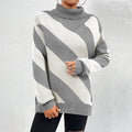 R&B | Strickpullover mit Diagonalen Streifen Akryl/baumwolle Rollkragen
