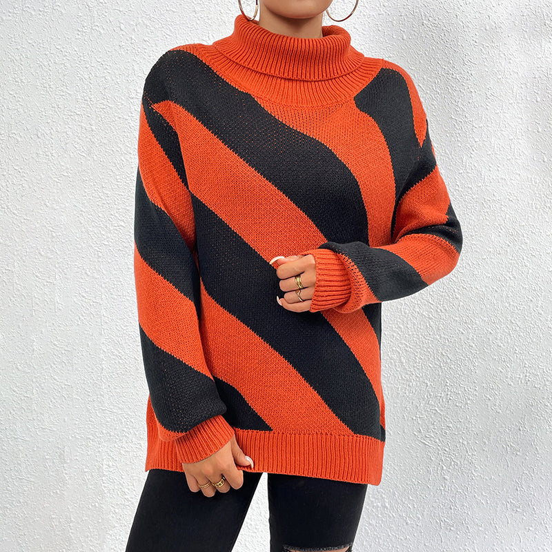 R&B | Gestreifter Strickpullover Mit Lässigem Design