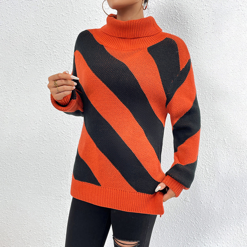 R&B | Gestreifter Strickpullover Mit Lässigem Design