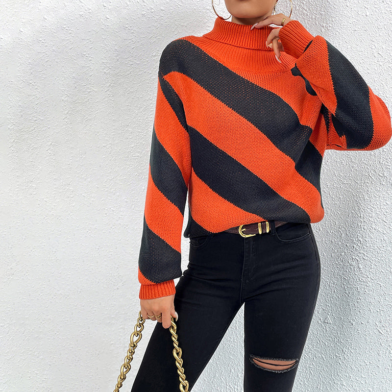 R&B | Gestreifter Strickpullover Mit Lässigem Design