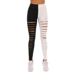 Damen Leggings mit modischem Riss-Design