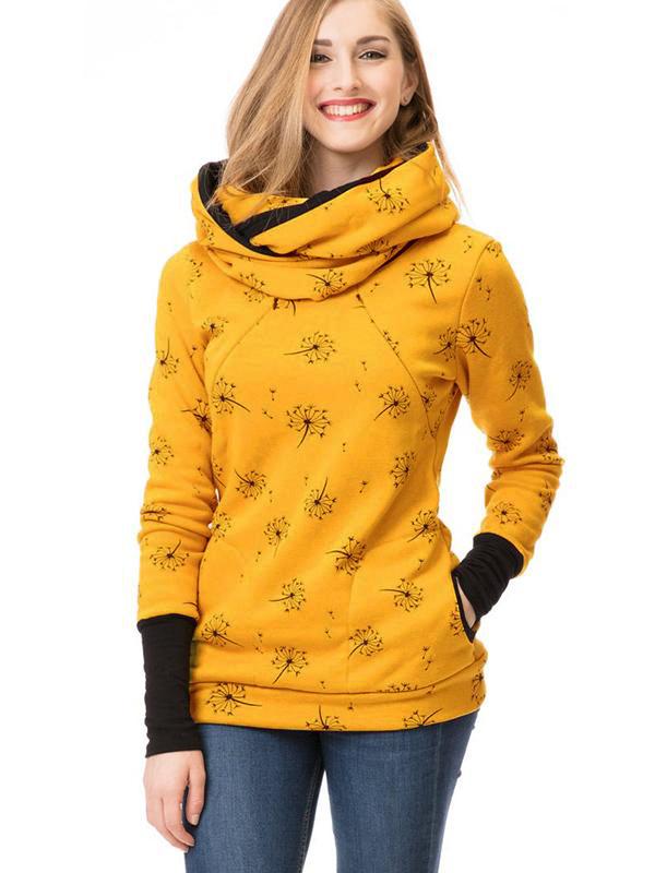 R&B | Schwangerschaftspullover Für Stillen Mit Blumenmuster Und Taschen