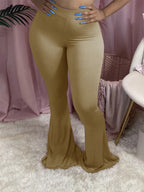 Damen Schlagleggings mit hohem Bund und elastischem Material R&B