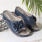 Damen Pantoletten mit floralem Design und komfortabler Fußbettung R&B
