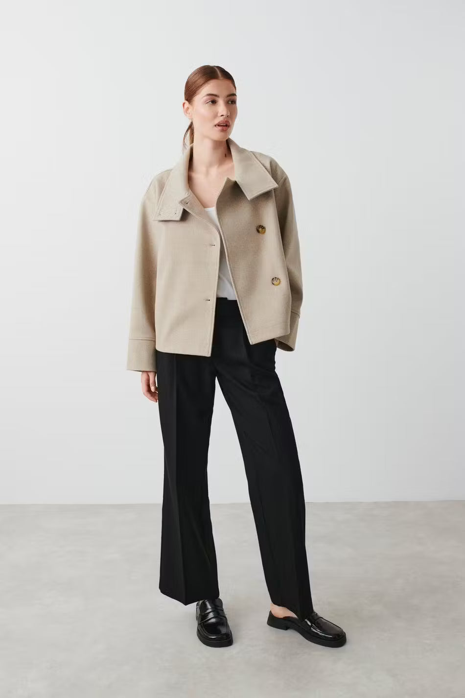 R&B | Klassischer Damen Peacoat mit Langen Ärmeln