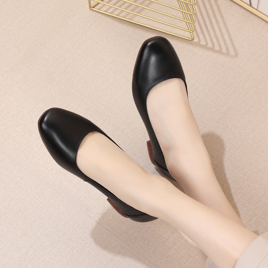 Damen Klassische Ballerinas mit elegantem Blockabsatz und komfortabler Sohle R&B