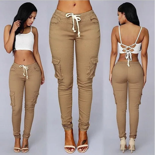 R&B | Hosen Hochgeschnittene Skinny Cargo-Hosen