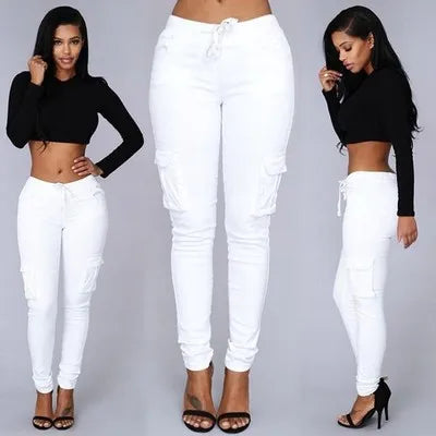 R&B | Hosen Hochgeschnittene Skinny Cargo-Hosen