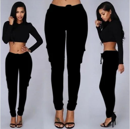 R&B | Hosen Hochgeschnittene Skinny Cargo-Hosen