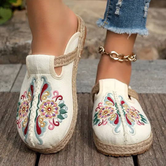 Flache Schuhe für Frauen mit floralem Muster R&B