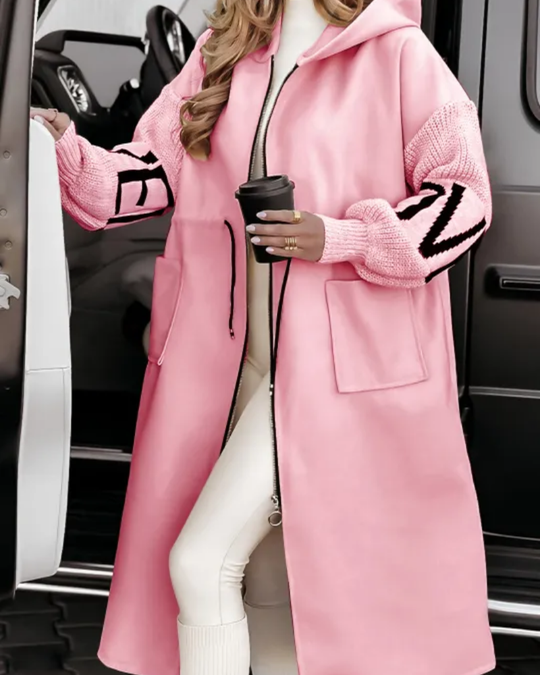 R&B | Freizeit-Hoodie mit Gestrickten Ärmeln