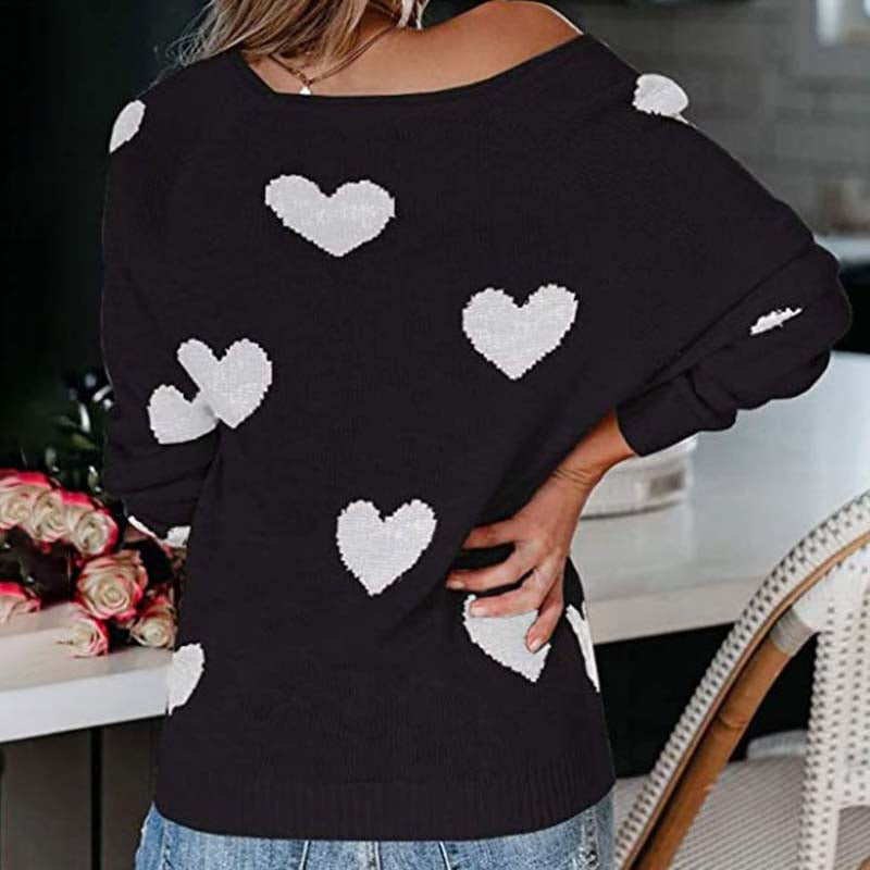 R&B | Strickbluse mit Herzmuster Acryl Romantisch und Lässig