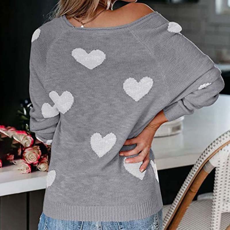 R&B | Strickbluse mit Herzmuster Acryl Romantisch und Lässig
