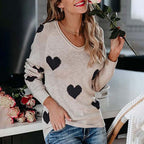 R&B | Strickbluse mit Herzmuster Acryl Romantisch und Lässig