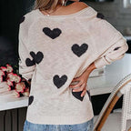 R&B | Strickbluse mit Herzmuster Acryl Romantisch und Lässig