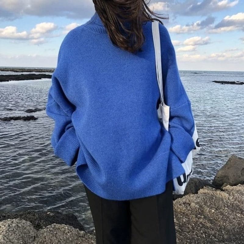 R&B | Rollkragenpullover Oversized Fit Weiches Strick Lange Ärmel