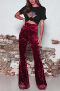 R&B | Rosiedress Elastischer Bund Schlaghosen Samt Pants