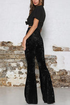 R&B | Rosiedress Elastischer Bund Schlaghosen Samt Pants