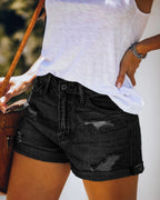R&B | Beinabschluss Ripped Jeans Shorts