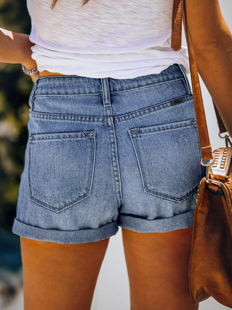 R&B | Beinabschluss Ripped Jeans Shorts