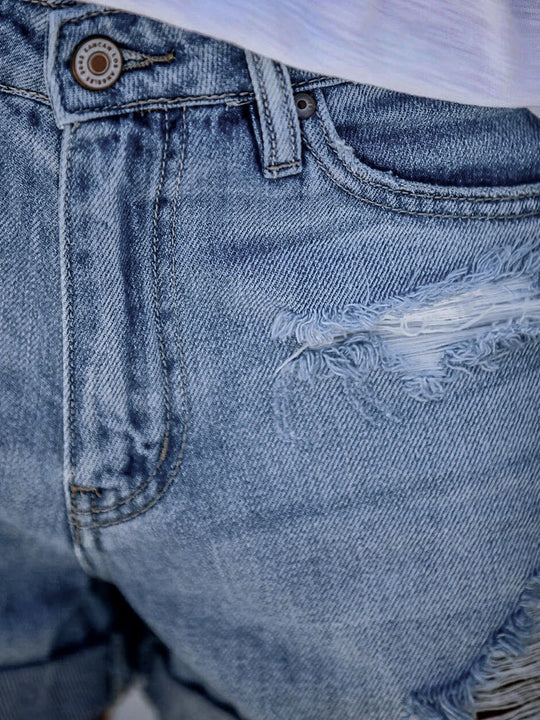 R&B | Beinabschluss Ripped Jeans Shorts