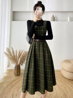R&B | Frauen Stilvolles Vintage-Kariertes Kleid