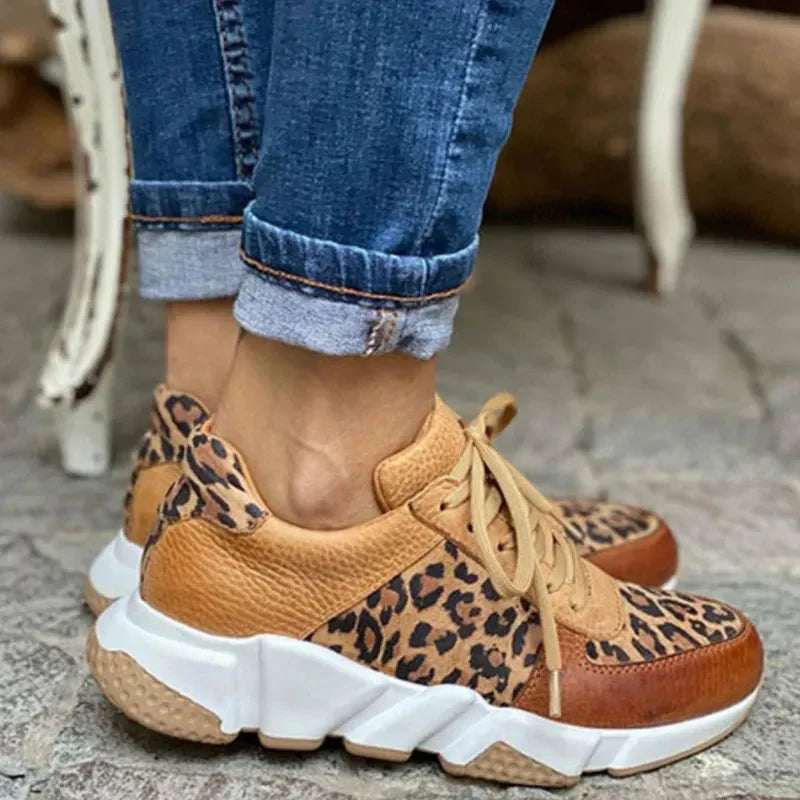 Rutschfeste leichte Sneakers mit Leopardenmuster R&B