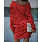 Party Paillettenkleid mit Kontrast