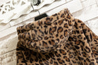 R&B Herren-Fleecejacke mit Kapuze und Leopardenmuster