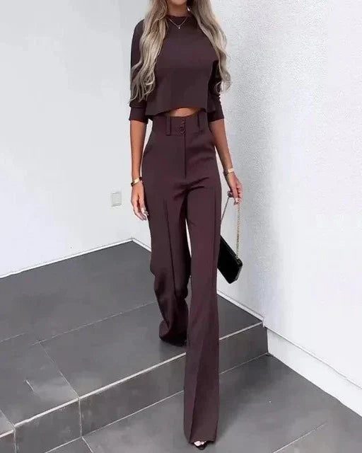 R&B | Elegante Damen Set Mit Crop Top Und Hose