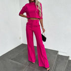 R&B | Elegantes Co Ord Satz mit Crop Top und Weit Hose