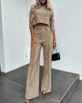 R&B | Elegantes Co Ord Satz mit Crop Top und Weit Hose