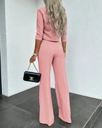 R&B | Elegantes Co Ord Satz mit Crop Top und Weit Hose