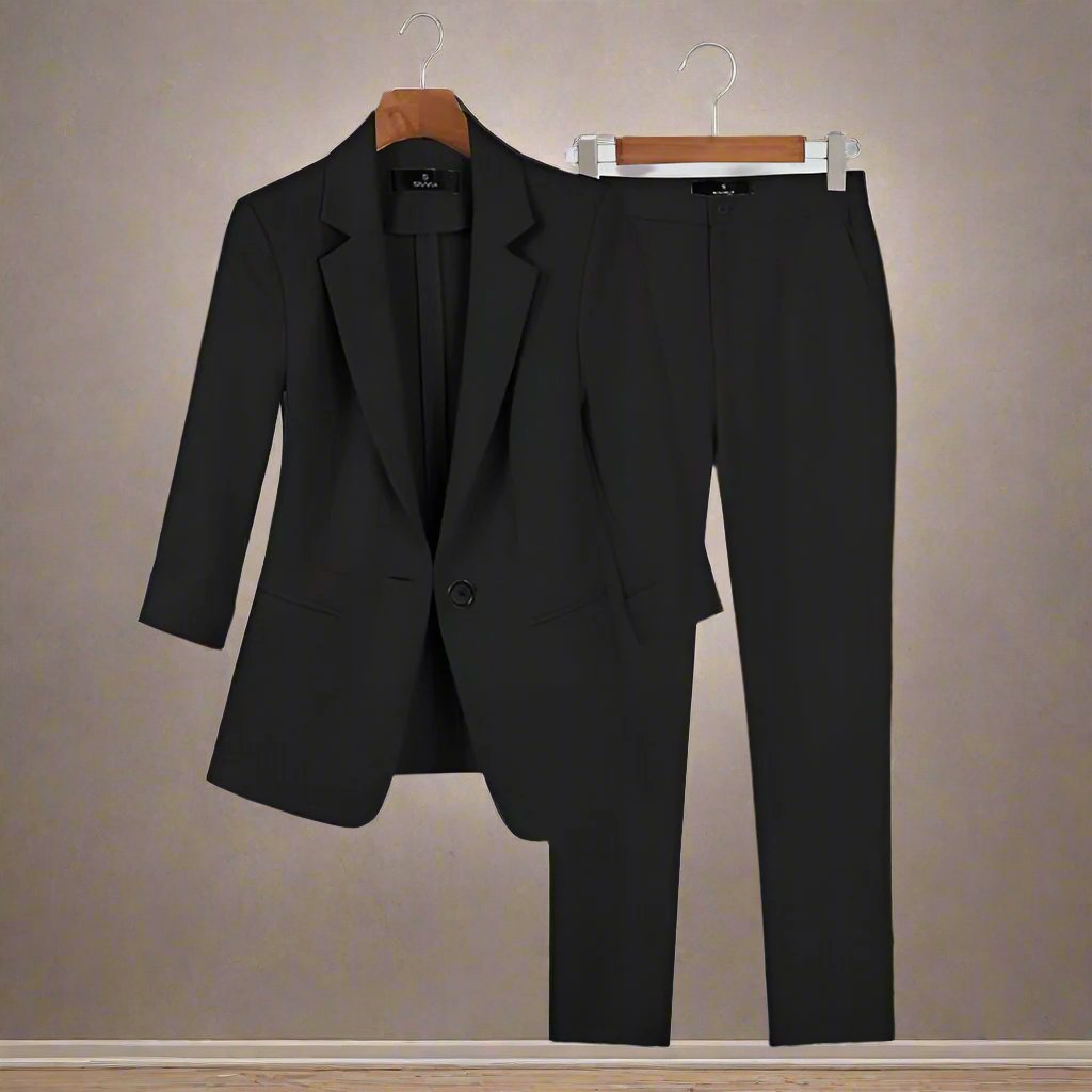 R&B | Blazer und Hose - Taillierte Passform - Eleganter Ein-Knopf-Blazer - Schmale Anzughose