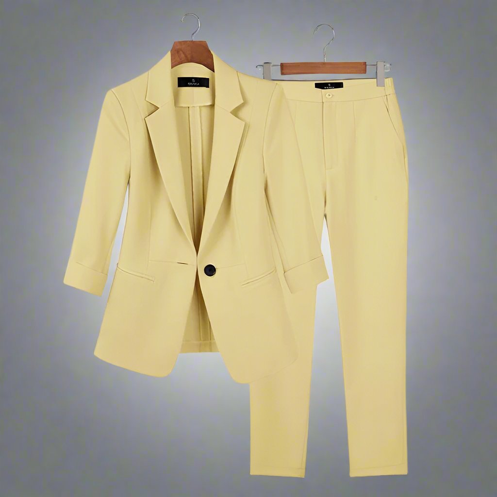 R&B | Blazer und Hose - Taillierte Passform - Eleganter Ein-Knopf-Blazer - Schmale Anzughose
