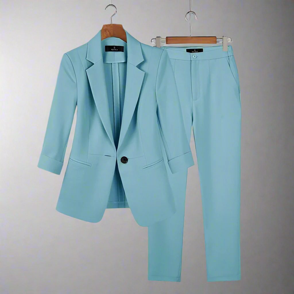 R&B | Blazer und Hose - Taillierte Passform - Eleganter Ein-Knopf-Blazer - Schmale Anzughose