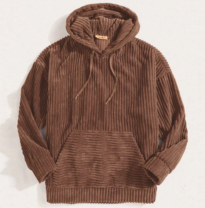 R&B | Hochwertige Herrencordjacke mit Kapuze
