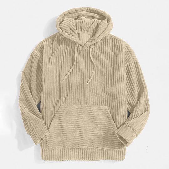 R&B | Hochwertige Herrencordjacke mit Kapuze