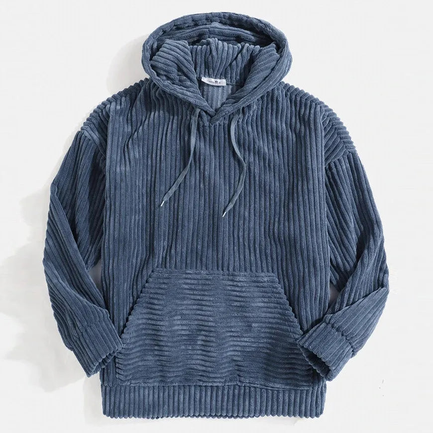 R&B | Hochwertige Herrencordjacke mit Kapuze