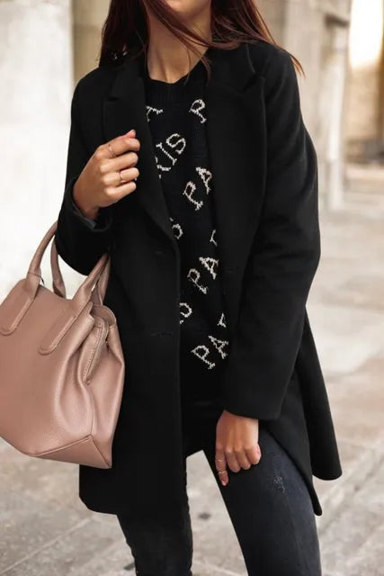 R&B | Damen Langarm Wool Coat